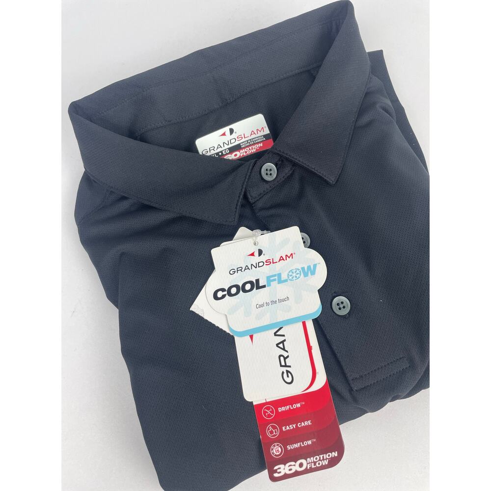 Grand Slam Cool Flow Polo Shirt Men’s XL 360 Motion Long Sleeve Black